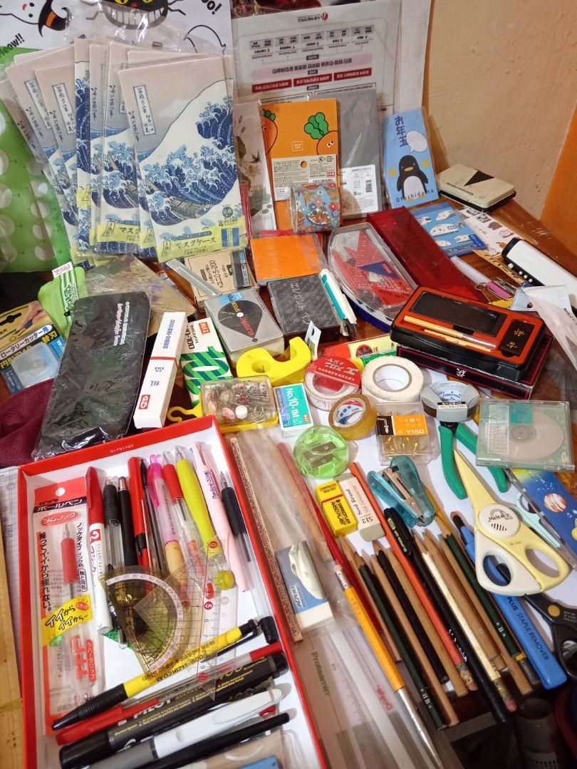 Bundle Japan mixed Assorted School supplies office supplies crafts art materials pens pencil tools drawing tools drafting tools