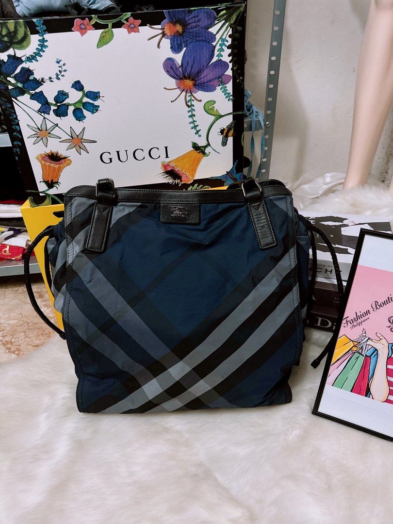 [Japan Used Bag] Rare Color Burberry Black Label Tote Bag Reversible  Grained Lea