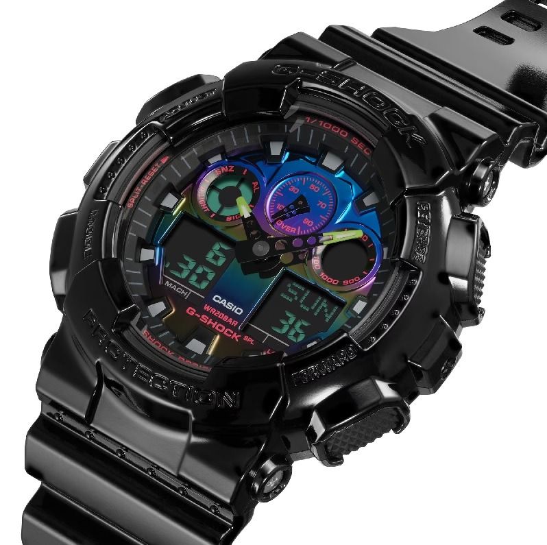 Casio G Shock GA 100RGB 1A Virtual Rainbow Series Analog