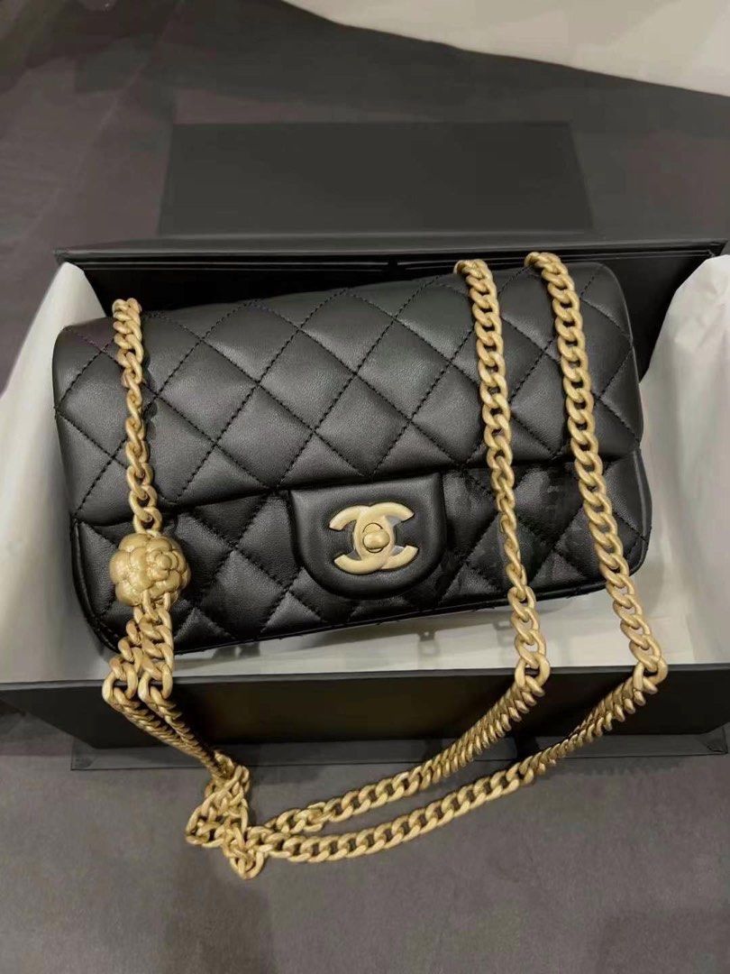 Chanel 23S Camelia Flower Mini Flap 20cm, Luxury, Bags & Wallets