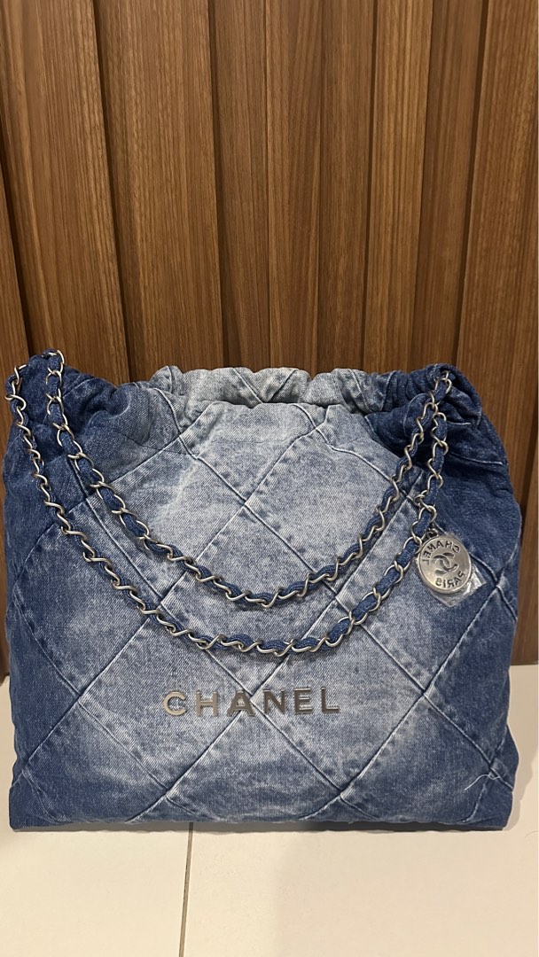 CHANEL Denim Sequin Chanel 22 Blue 1299938