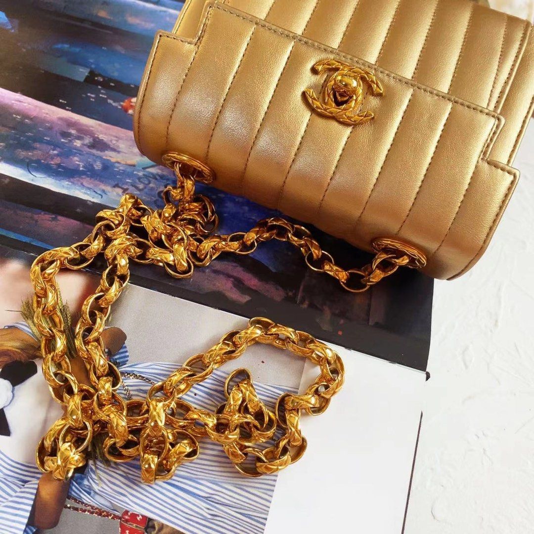 Chanel Vintage Bronze Mini Bijoux Crossbody Vertical Stripe Bag, Luxury,  Bags & Wallets on Carousell
