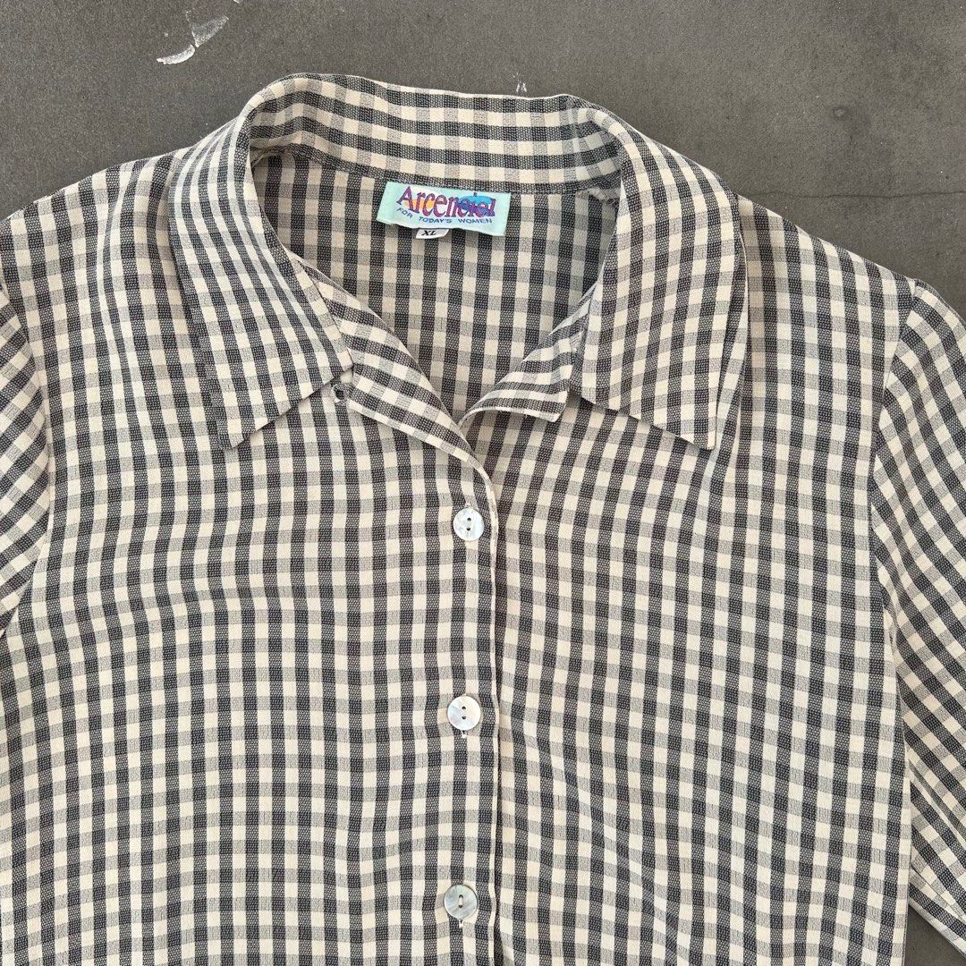 Checkered discount shirt jacket