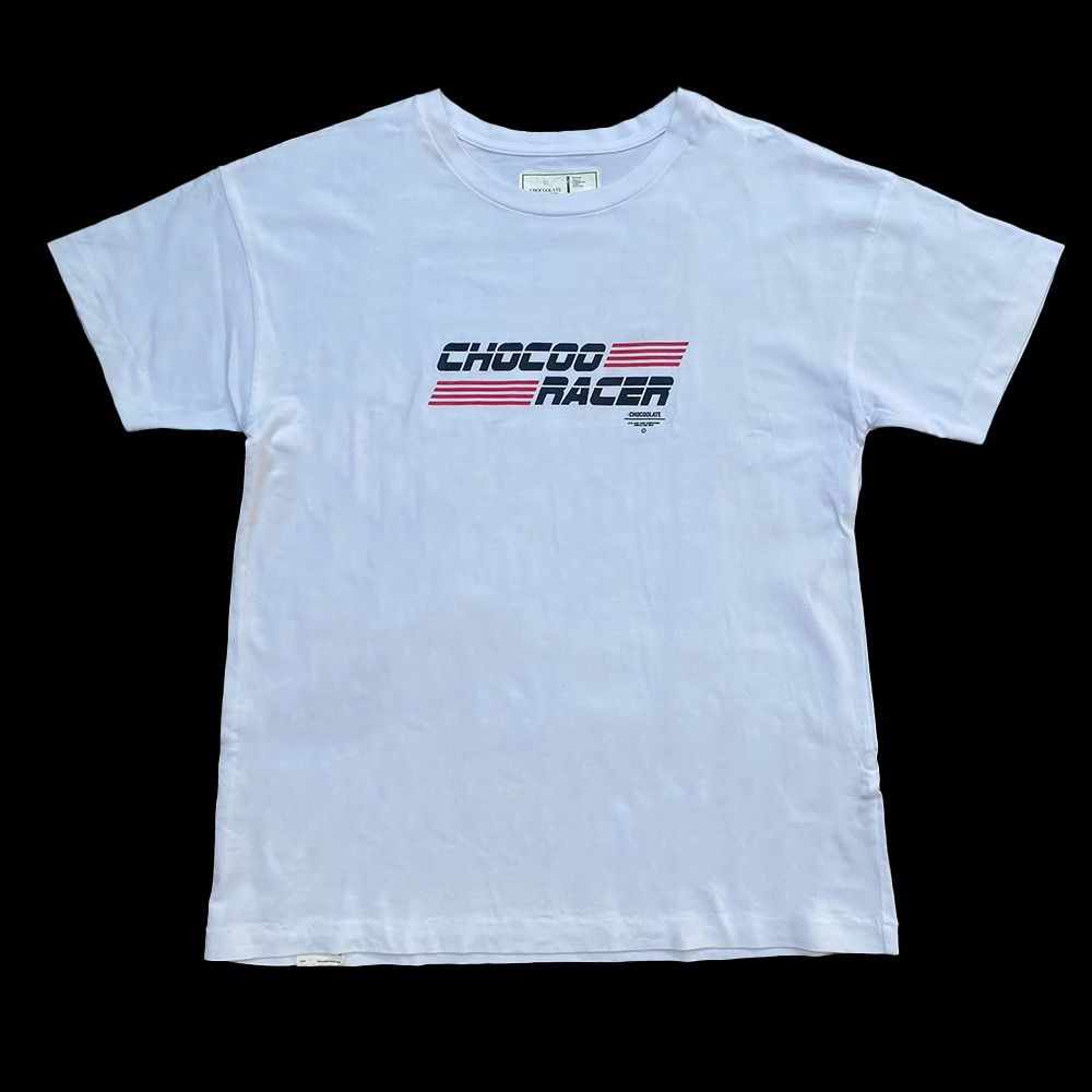 Chocoo Racer Basic White Graphic Shirt (Category: Tshirts & Polo Shirts ) located in Taytay. Submitted by cool.cat8 (Listing ID 1224118092, Image 1). Description: CHOCOOLATE GRAPHIC TEE ✷ SHOULER WIDTH: 21" ✷ PIT-TO-PIT WIDTH: 19.5" ✷ LENGTH: 26.5" MOP: GCASH/MAYA/BANK TRANSFER MOD: SHOPEE CHECKOUT/J&T EXPRESS .