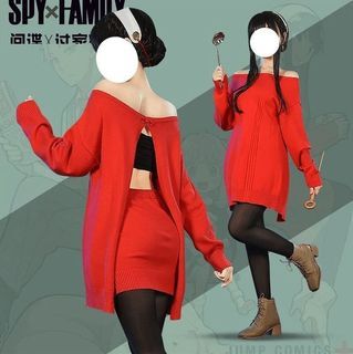 Cosplay red sweater dress short skirt yor forger