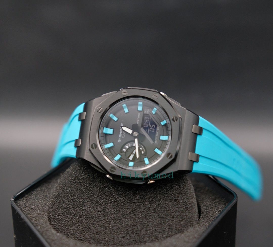 Custom Gshock GA2100 AP Gunmetal Casio Oak Casioak Black Stealth