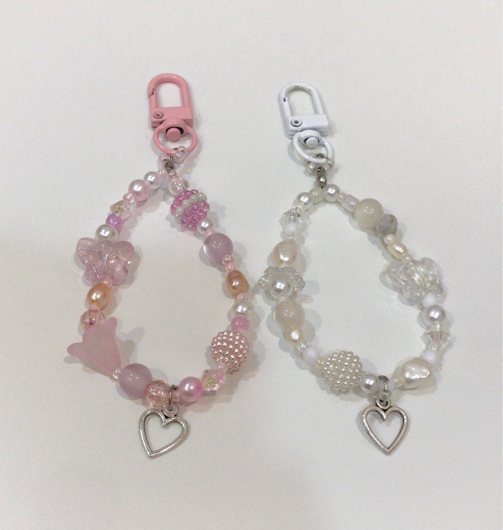 Cute Beaded Matching Keychains Hobbies Toys Stationery Craft