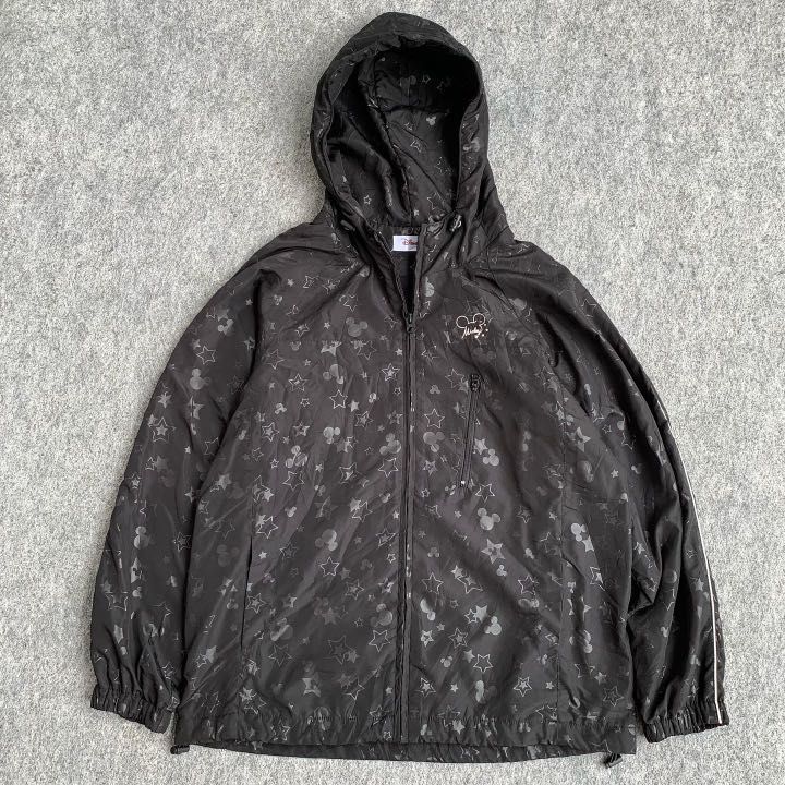 Disney mickey mouse zip nylon hoodie, Fesyen Pria, Pakaian , Baju