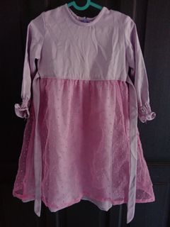 Dress gamis tille polkadot