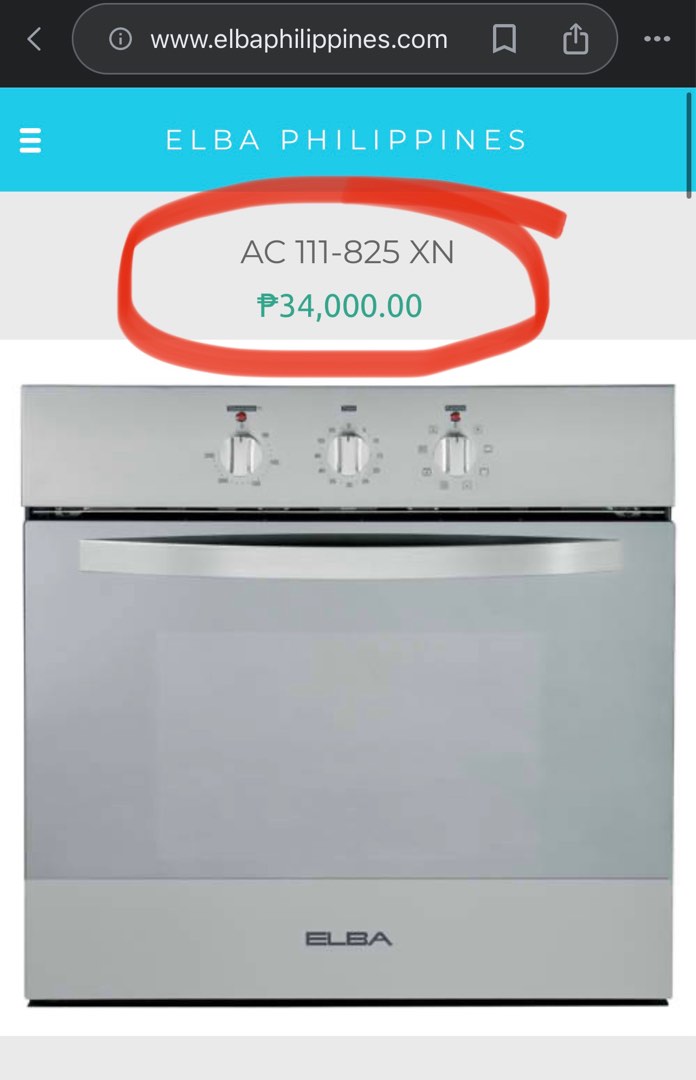 Elba builtin oven, TV & Home Appliances, Kitchen Appliances, Ovens