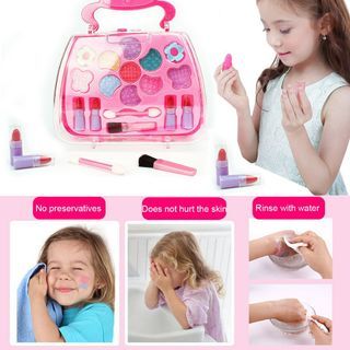 SG ready stock Girl kids dressing table make up toys  cosmetics 17pcs set  ,safe to use it  non toxic easy to wash does not hurt the skin