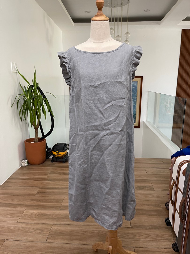 Grey Linen Dress on Carousell