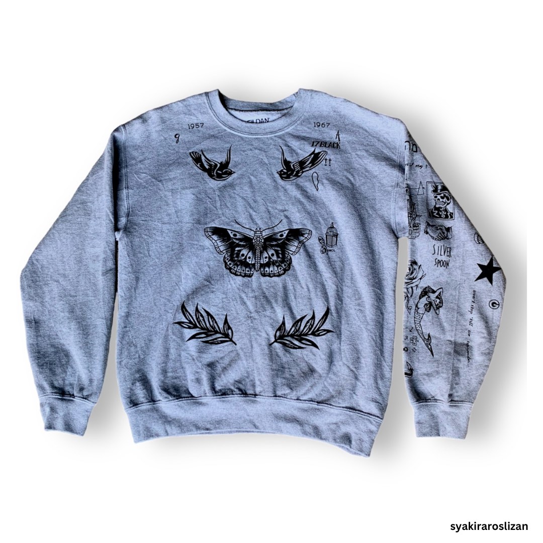 Harry styles sweatshirt tattoos deals