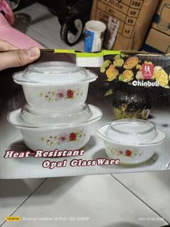 Heat Resistant Opal Glassware 3 Pieces casserole set in different sizes