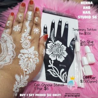 HENNA STENCIL HAND ART SET FOR SALE!