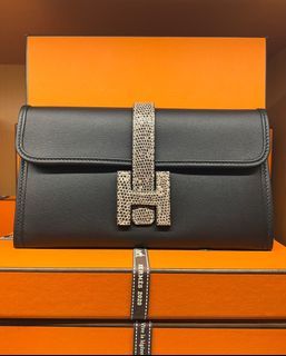 Hermes Orange H Swift Leather Jige Elan H Clutch Bag . Pristine