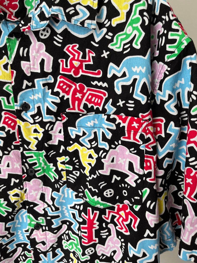 H&m Keith Haring Shirt in black, Men's Fashion, Tops & Sets, Tshirts