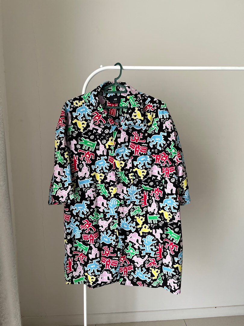 H&m Keith Haring Shirt in black, Men's Fashion, Tops & Sets, Tshirts