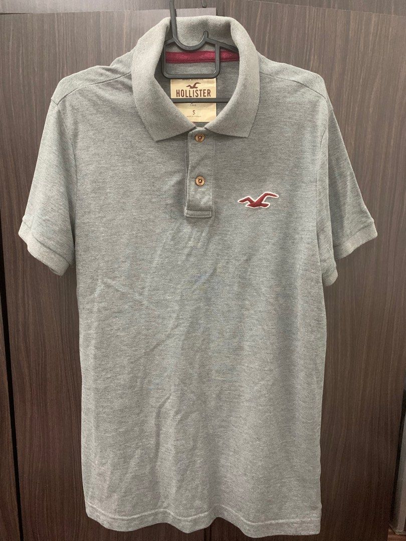 Hollister grey deals polo shirt