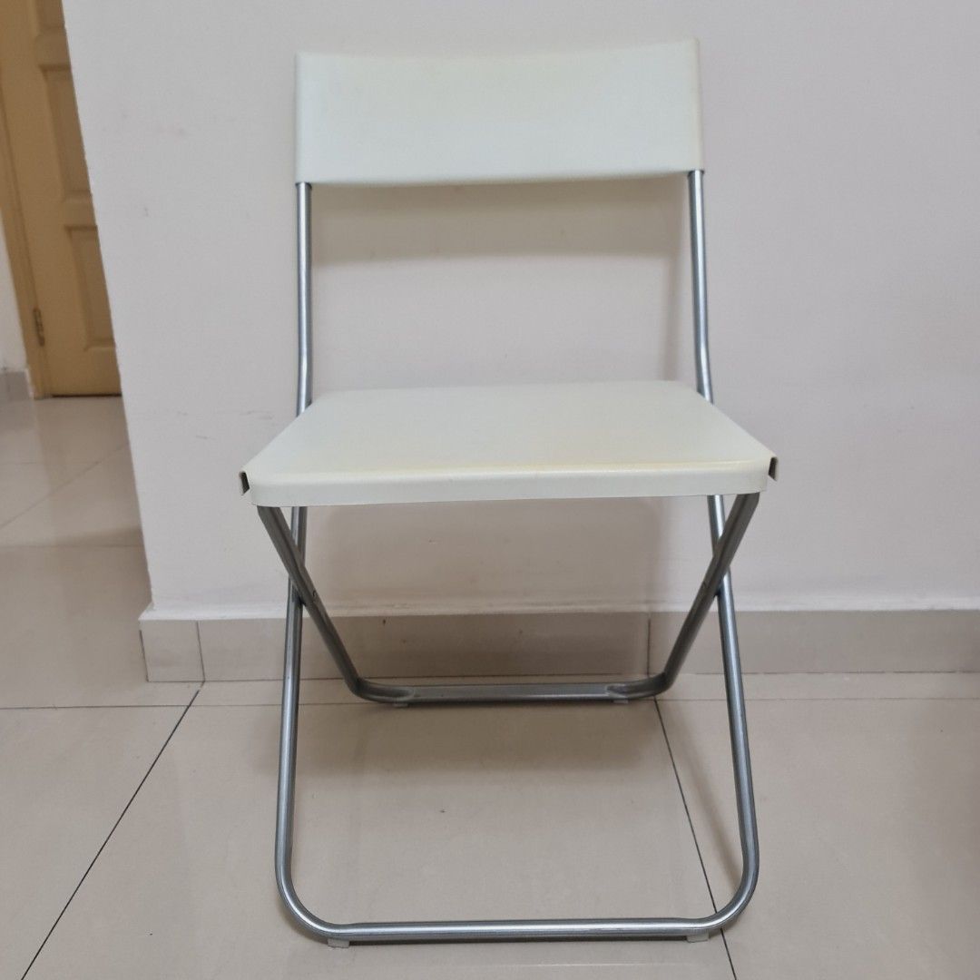 Ikea Folding Chair Gunde White, Furniture & Home Living, Furniture
