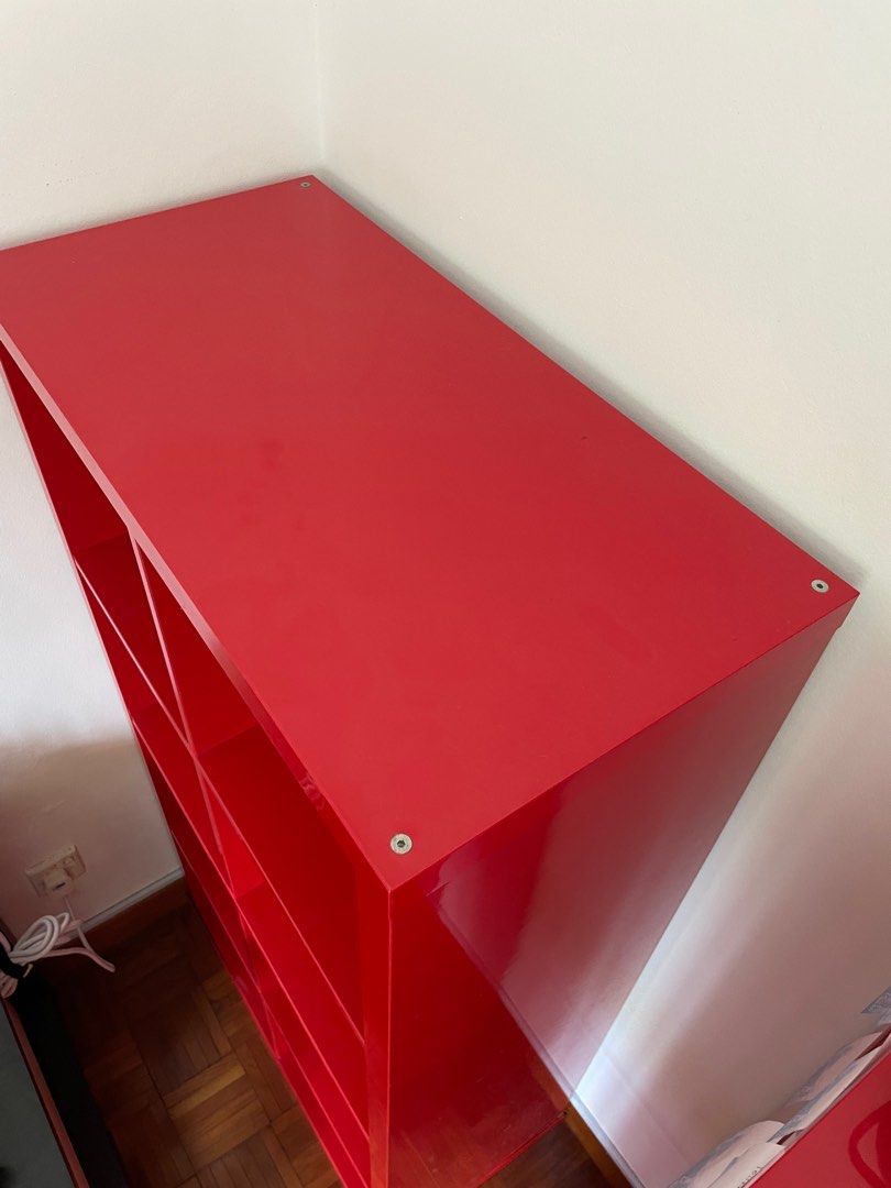 IKEA Kallax Shelving Unit Red, Furniture & Home Living, Furniture