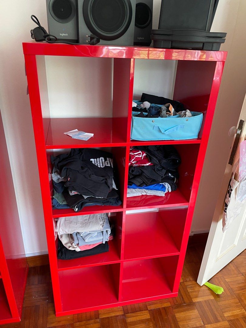 IKEA Kallax Shelving Unit Red, Furniture & Home Living, Furniture