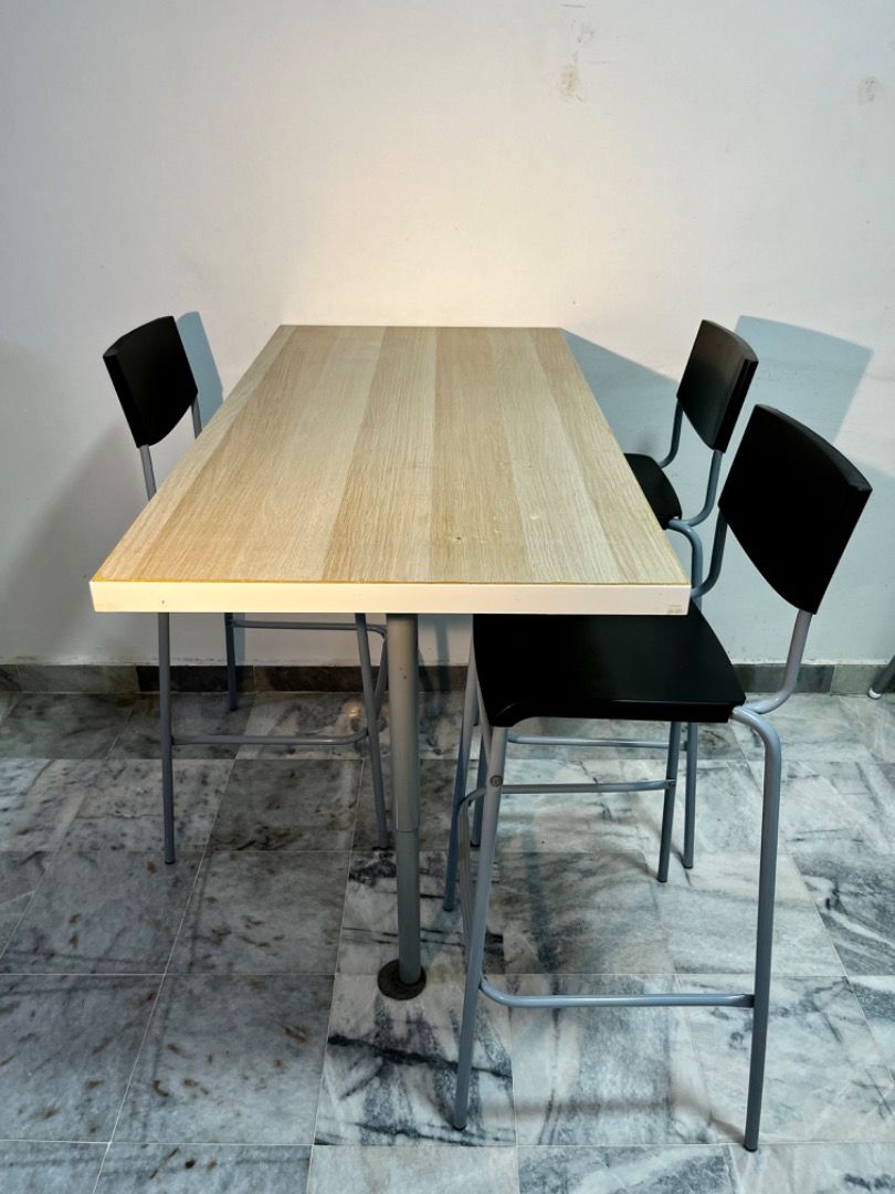 IKEA Table Top Bar Set 3 Seats, Furniture & Home Living, Furniture