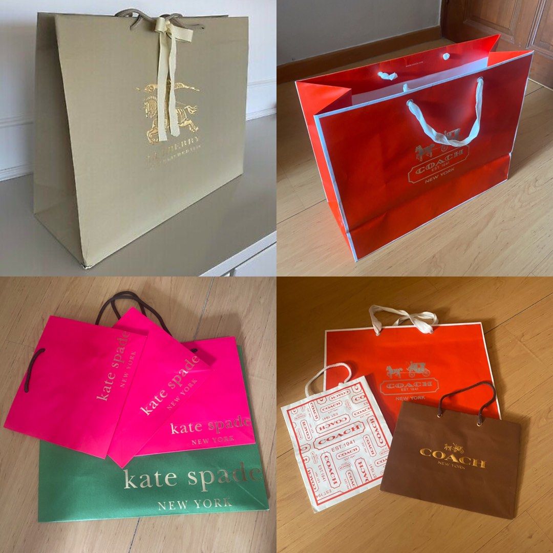 In-Stock] Paper Bag Luxury brand Kate Spade Coach Burberry Pandora for  Birthday Gift Present Packaging Wrap| suitable for Wallet Purse Handbag Bag  Shoes Jewelry Belt Accesories | Shoulder Sling bag Tote Crossbody|,