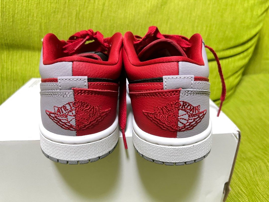 Jordan 1 Low Wmns Split Gym Red Rouge Grey US 6.5 UK4