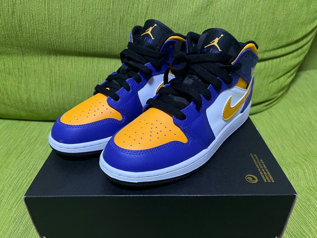 Jordan 1 Mid GS Lakers US 4.5Y UK4 Brand New No Box