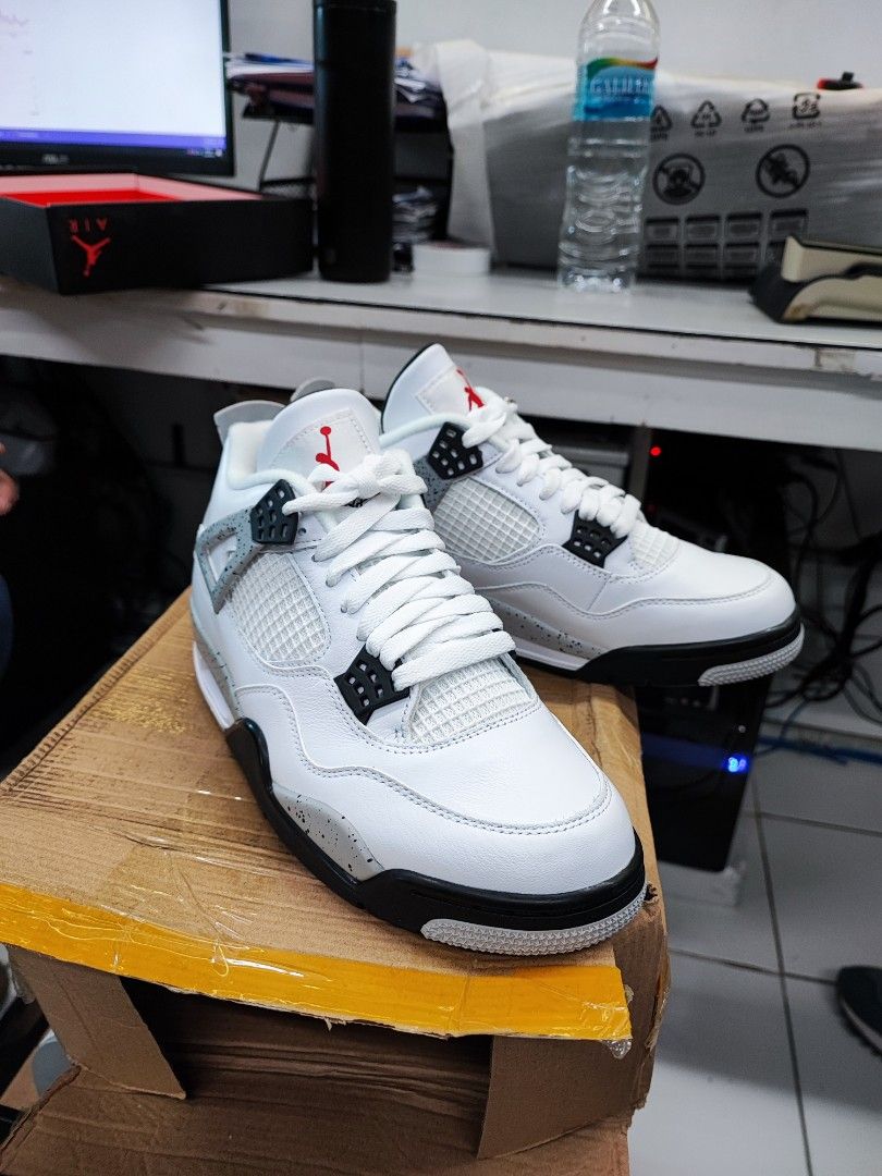 Photo inspiration: Fresh Look at Jordan 4 White Cement Luxury Sneakers Footwear On Carousell