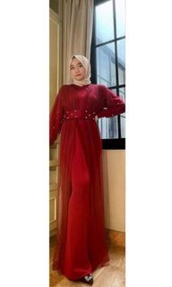 Kaftan maroon / Dress maroon mewah / Luna dress by Misskamihijab