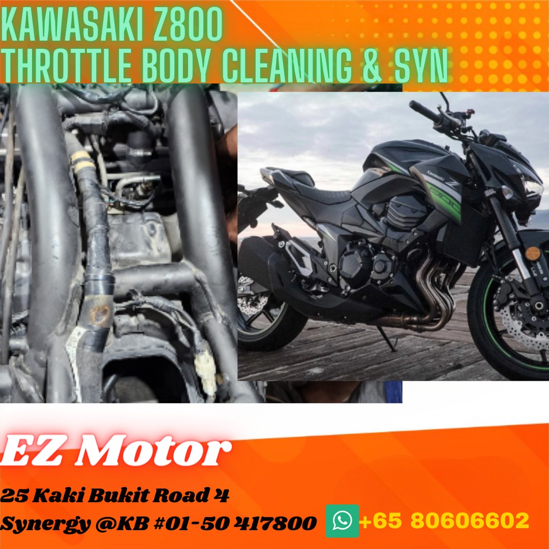 Kawasaki Z800 Throttle body Service and synchronization, Motorcycles
