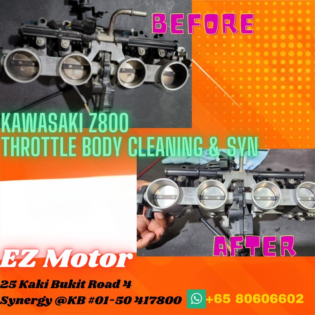 Kawasaki Z800 Throttle body Service and synchronization, Motorcycles