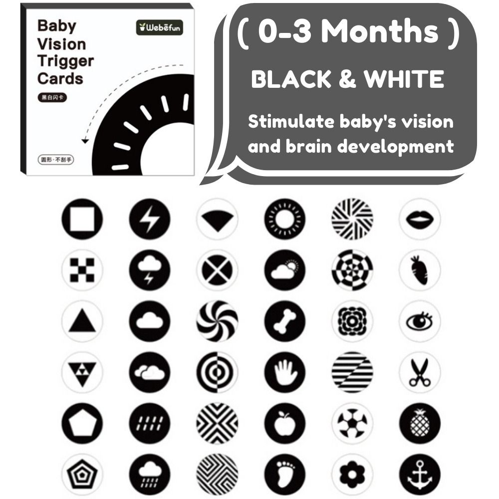 Kidshouse Flash Cards Infants Baby Visual Stimulation Flash Cards Black