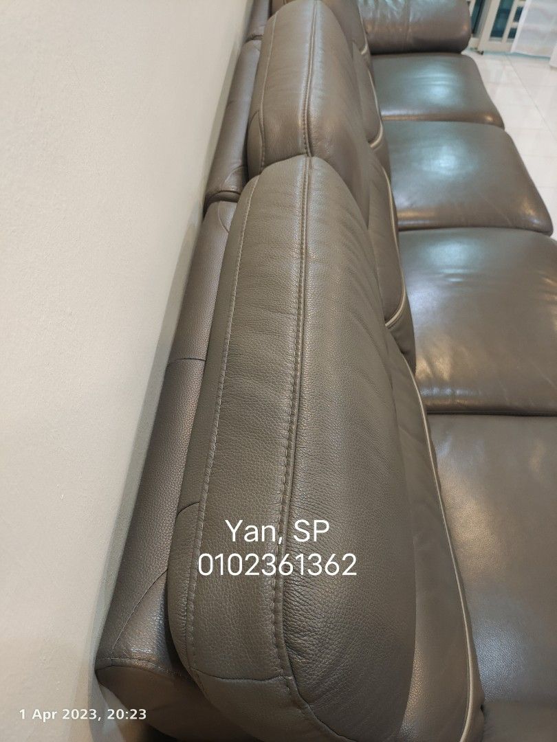 L Shape Leather Sofa ( Used, Tip Top Conditions), Furniture & Home
