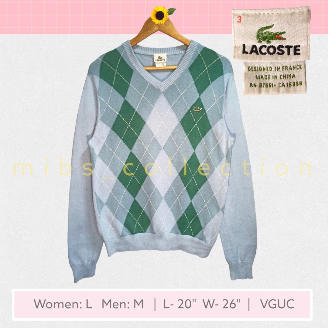 Lacoste argyle sweater hotsell