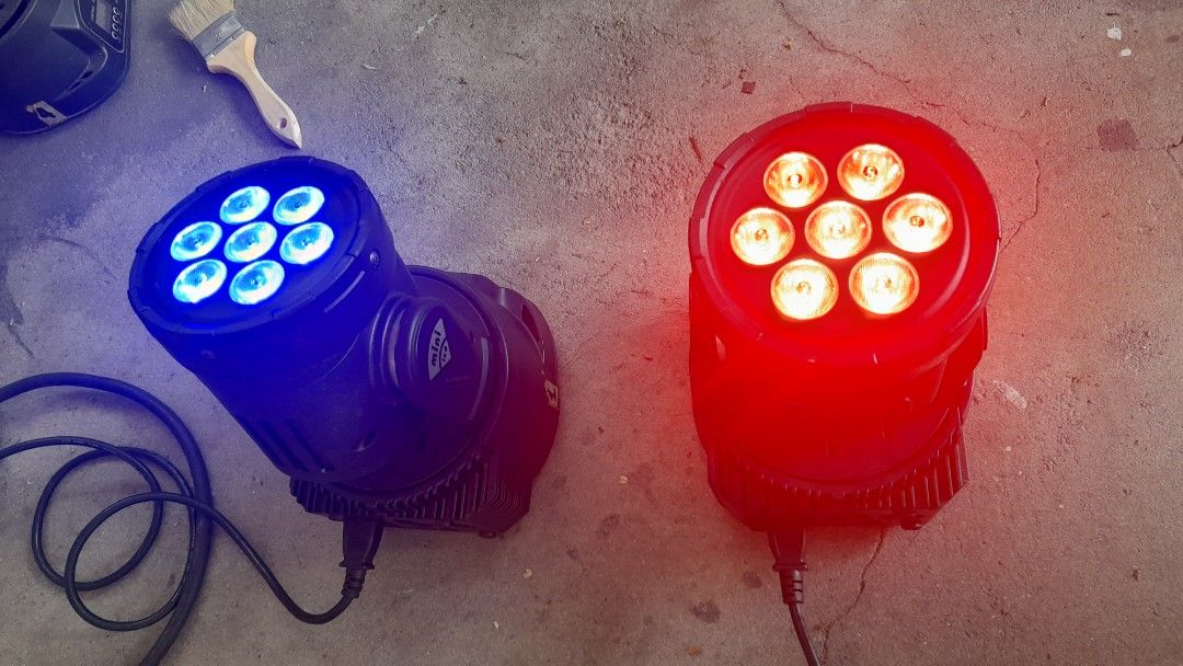 LED mini moving headlights (Category: Lighting & Studio Equipment) located in Angeles City. Submitted by pamdiel003 (Listing ID 1223976758, Image 2). Description: LED mini Moving head lights 60w RGB DMX working good. 8k pair.