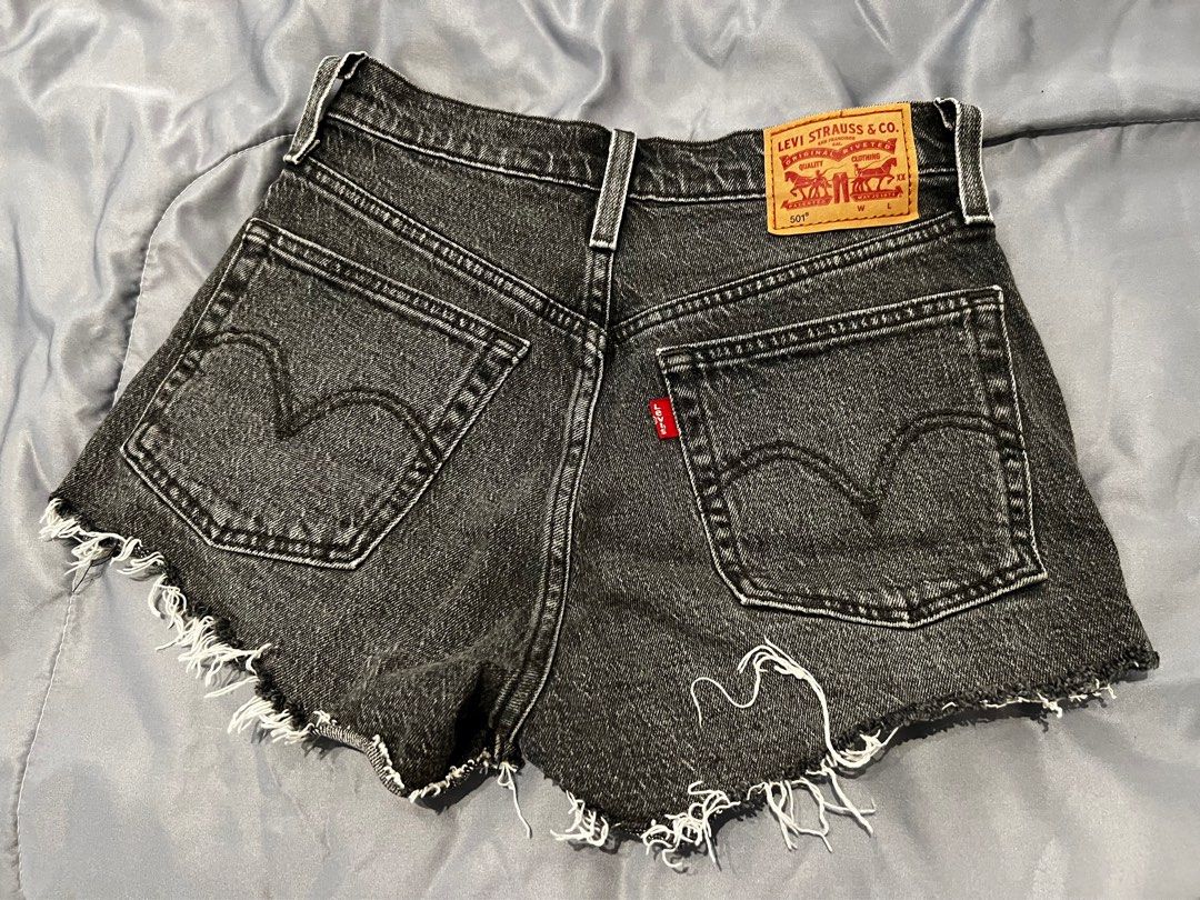 Levi's 501 High Waisted Black Jean Shorts, Women's Fashion, Bottoms, Shorts  on Carousell