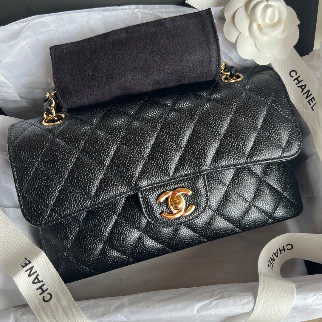 Like new chanel small classic flap black ghw