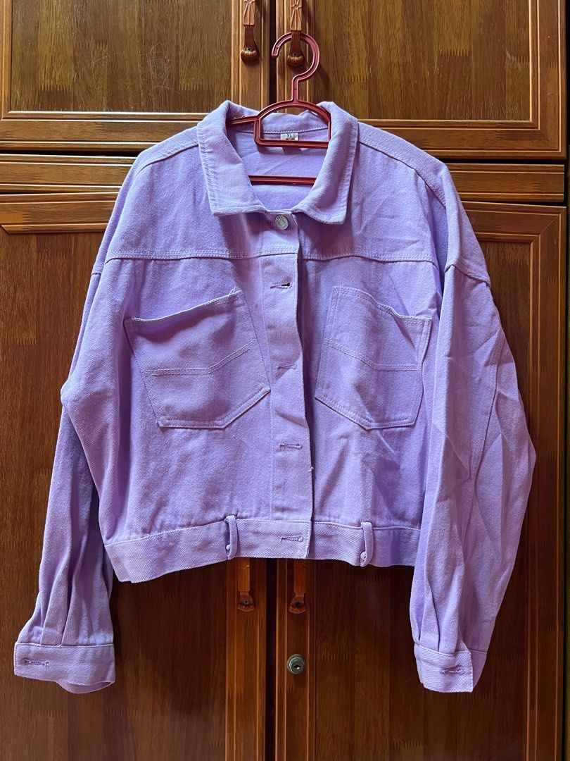 Lilac Crop Jacket Women s Fashion Coats Jackets and Outerwear
