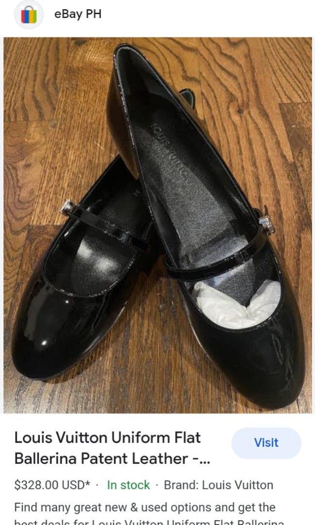 Louis Vuitton Uniform Flat Ballerina Patent Leather - Black Size 36.5. (US  6.5)