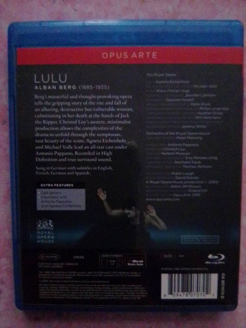 Lulu 歌劇（Blu Ray）, 興趣及遊戲, 音樂、樂器& 配件, 音樂與媒體- CD