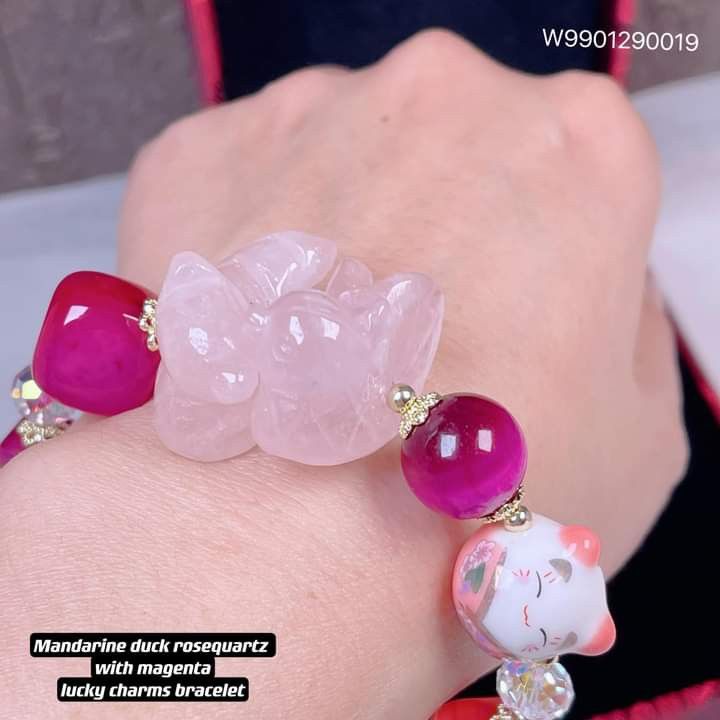 Rose quartz deals mandarin ducks bracelet