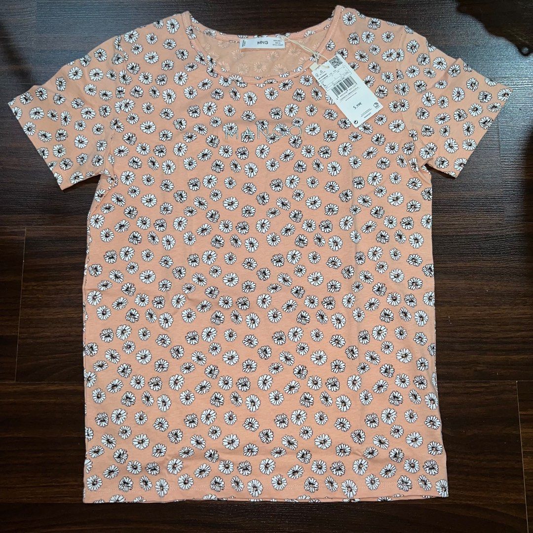 mango peach floral shirt Women s Fashion Tops Shirts on Carousell