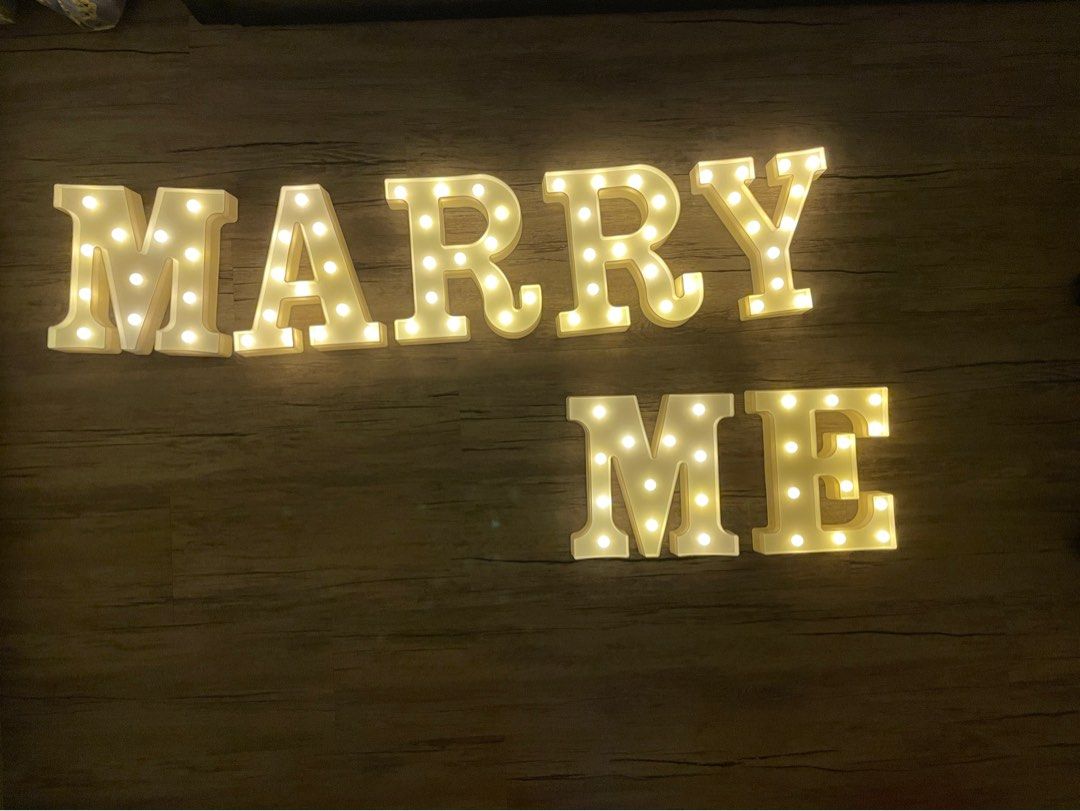 Marry Me” Led Signage, Hobbies & Toys, Stationery & Craft, Occasions &  Party Supplies On Carousell