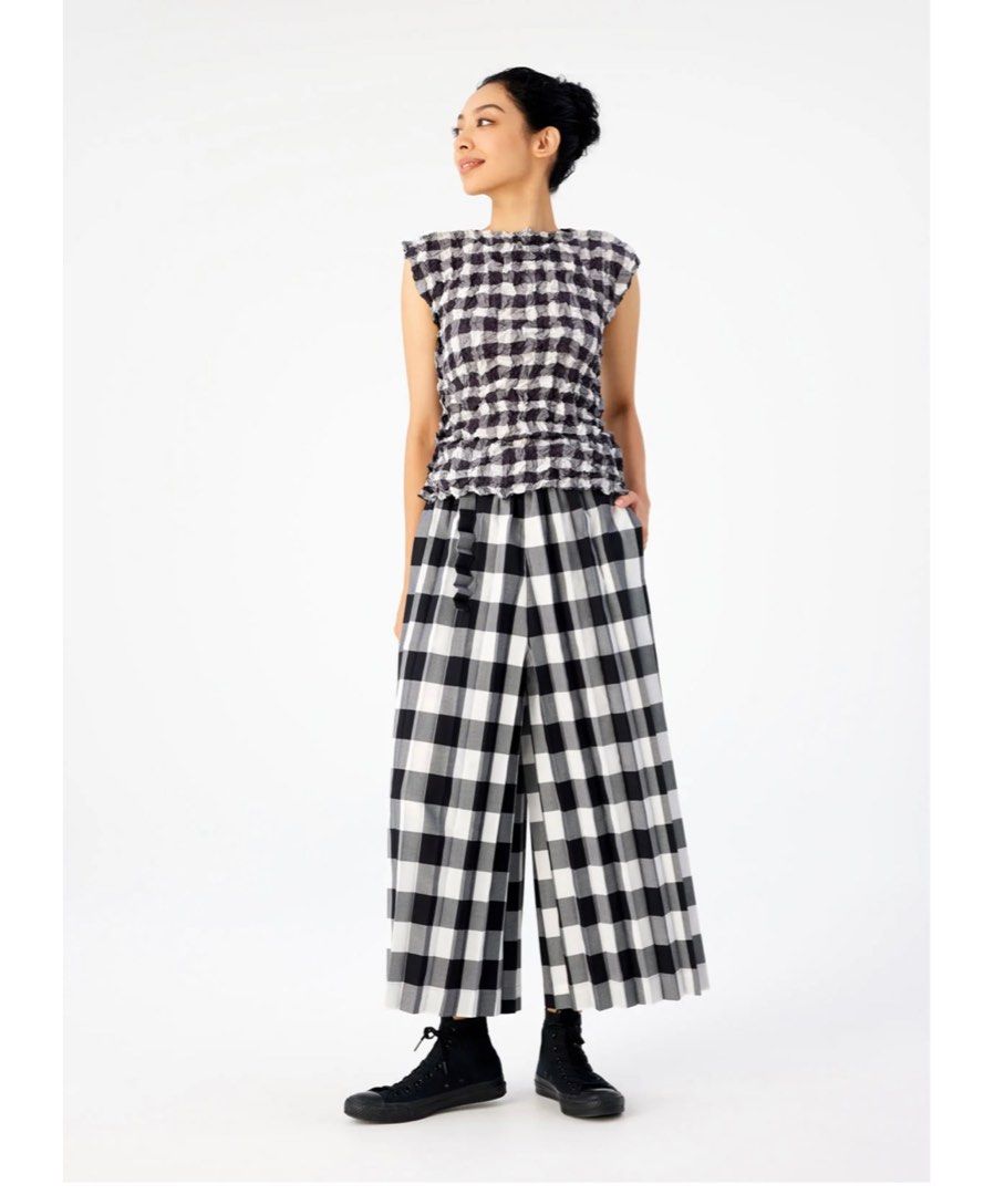 Me Issey Miyake Gingham Check Meringue Top