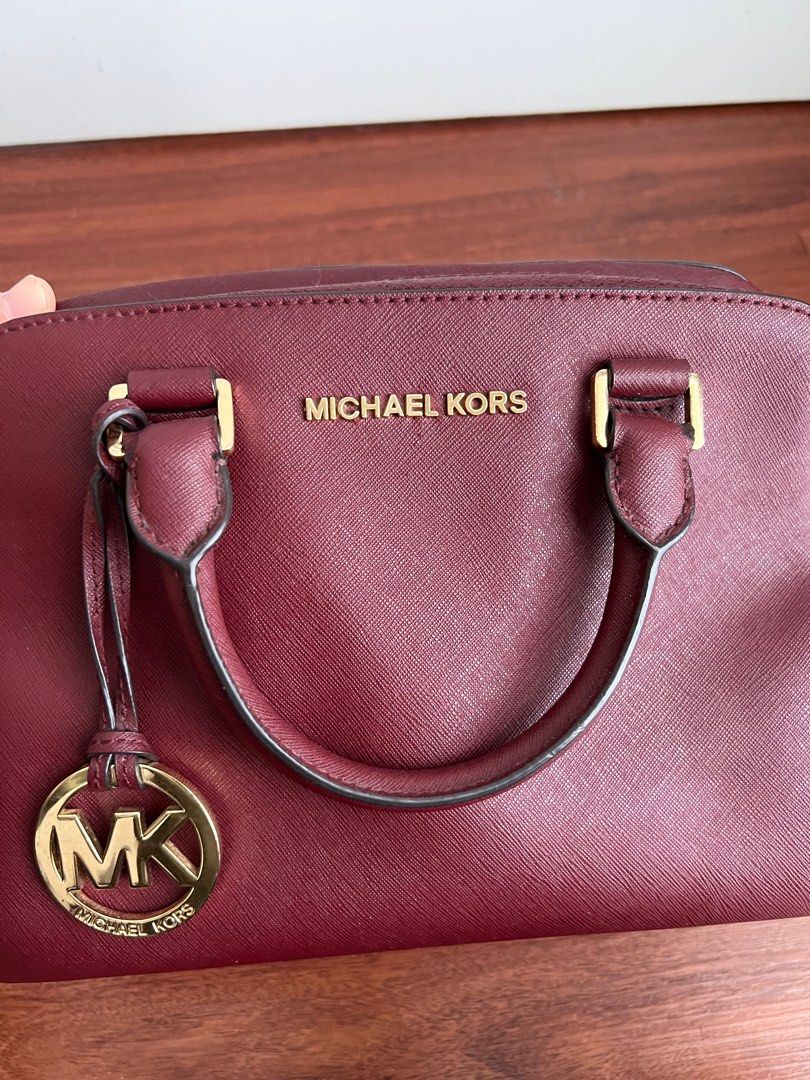 Michael Kors Burgundy Snakeskin Bag Ciara Pebble Leather Luxury Bag  eBay