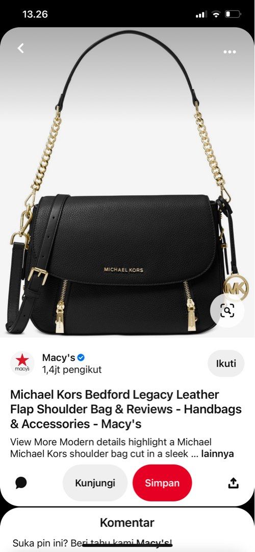 Michael Kors Bedford Legacy Leather Flap Crossbody - Macy's