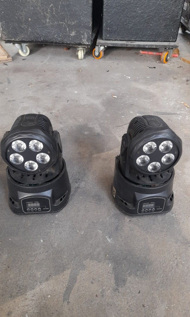 Mini led moving head (Category: Lighting & Studio Equipment) located in Angeles City. Submitted by pamdiel003 (Listing ID 1223980078, Image 2). Description: Mini LED moving head. 2 units 50w RGB DMX. 1. Works good 2nd. Moves but light seems disconnected. 5k pair no swap.